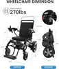 BIGHAV Electric Wheelchair for Adults, Foldable Lightweight Motorized Power Wheelchair, Black, Aluminum