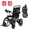 BIGHAV Electric Wheelchair for Adults, Foldable Lightweight Motorized Power Wheelchair, Black, Aluminum